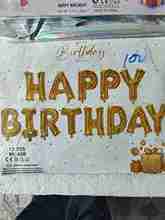 White Happy Birthday Toran - 5ft Lengt