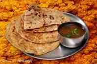 Puranpoli + Aamti + Rice + Bhaji + Papad