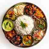Rice Plate - Chapati + Bhaji + Bhajri + Rassa