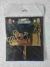 Ring Celebration Black Cake Topper