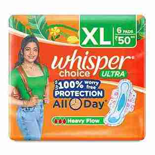 Whisper Choice Sanitary Pads - XL 6 pc
